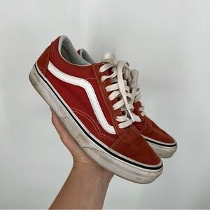 Vans Burnt Red Orange Lace Up Low Top Sneakers
